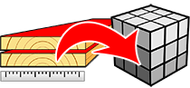 Sawn timber volume calculator by area and dimensions