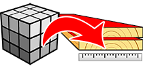Sawn timber area calculator by volume and dimensions