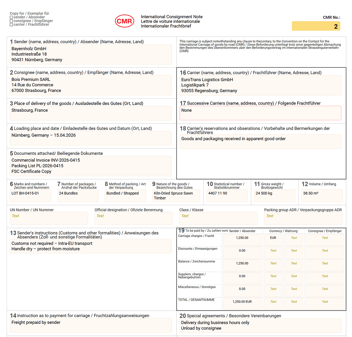 Sample CMR form